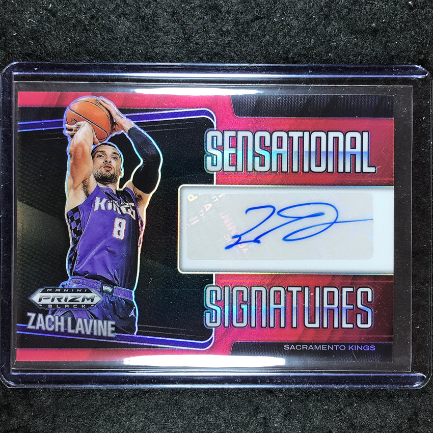 2024-25 Prizm Black ZACH LAVINE Sensational Signatures Auto Red 48/99