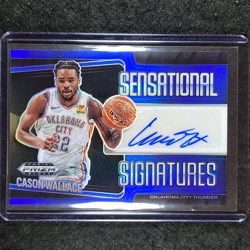 2024-25 Prizm Black CASON WALLACE Sensational Signatures Auto Blue 3/49