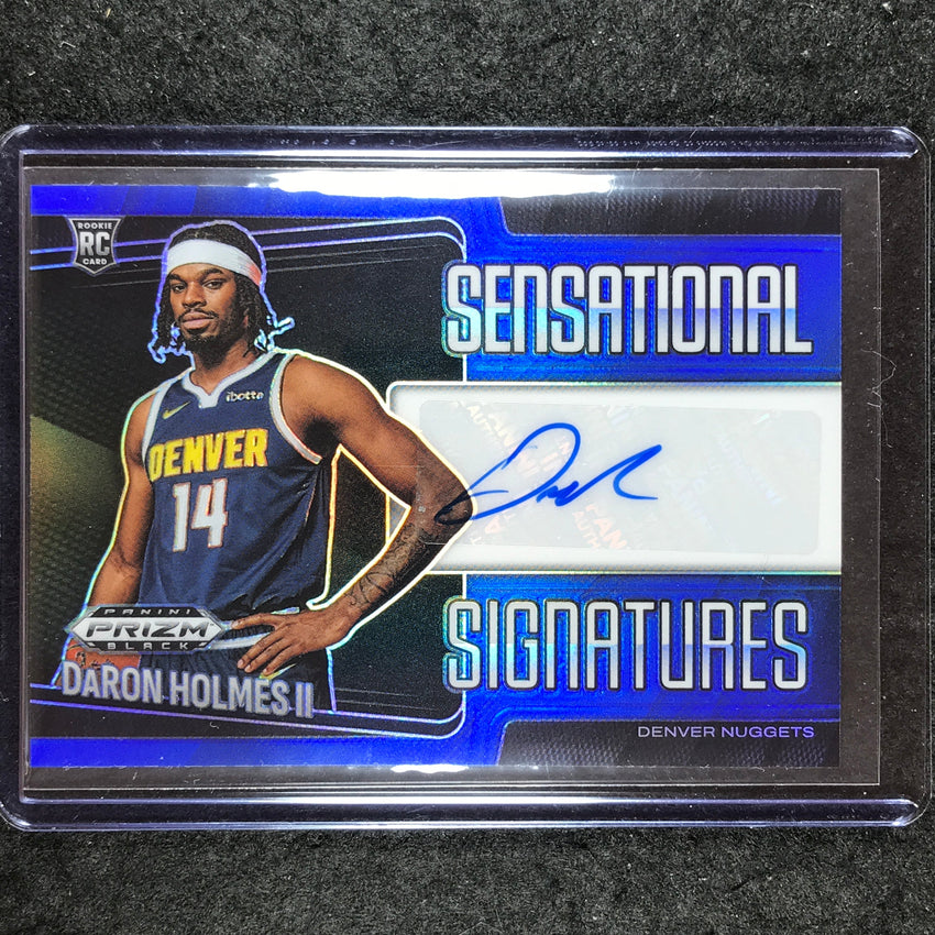 2024-25 Prizm Black DARON HOLMES II Sensational Signatures Rookie Blue 48/49