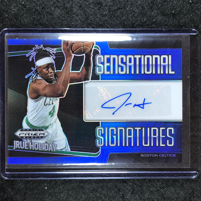 2024-25 Prizm Black JRUE HOLIDAY Sensational Signatures Auto Blue 9/49