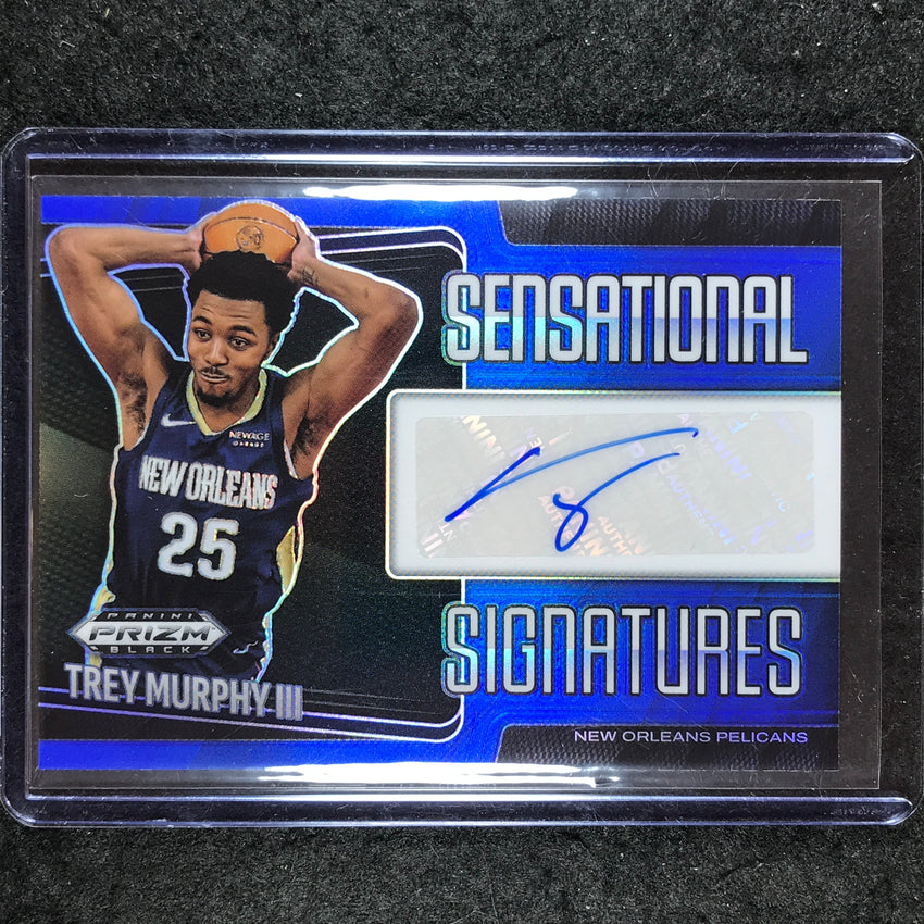 2024-25 Prizm Black TREY MURPHY III Sensational Signatures Auto Blue 26/49