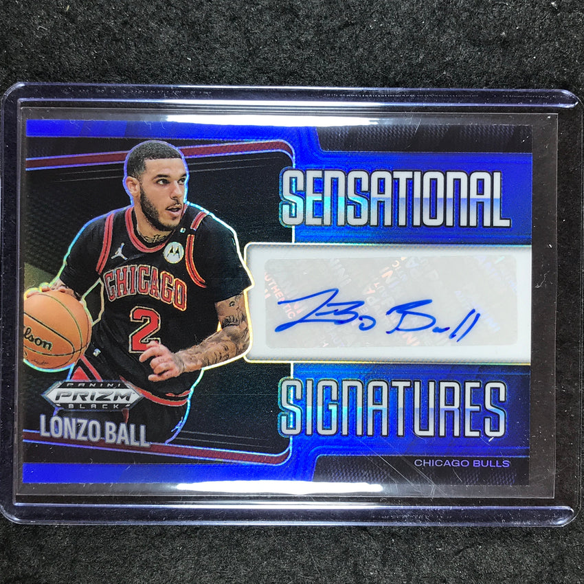 2024-25 Prizm Black LONZO BALL Sensational Signatures Auto Blue 17/49