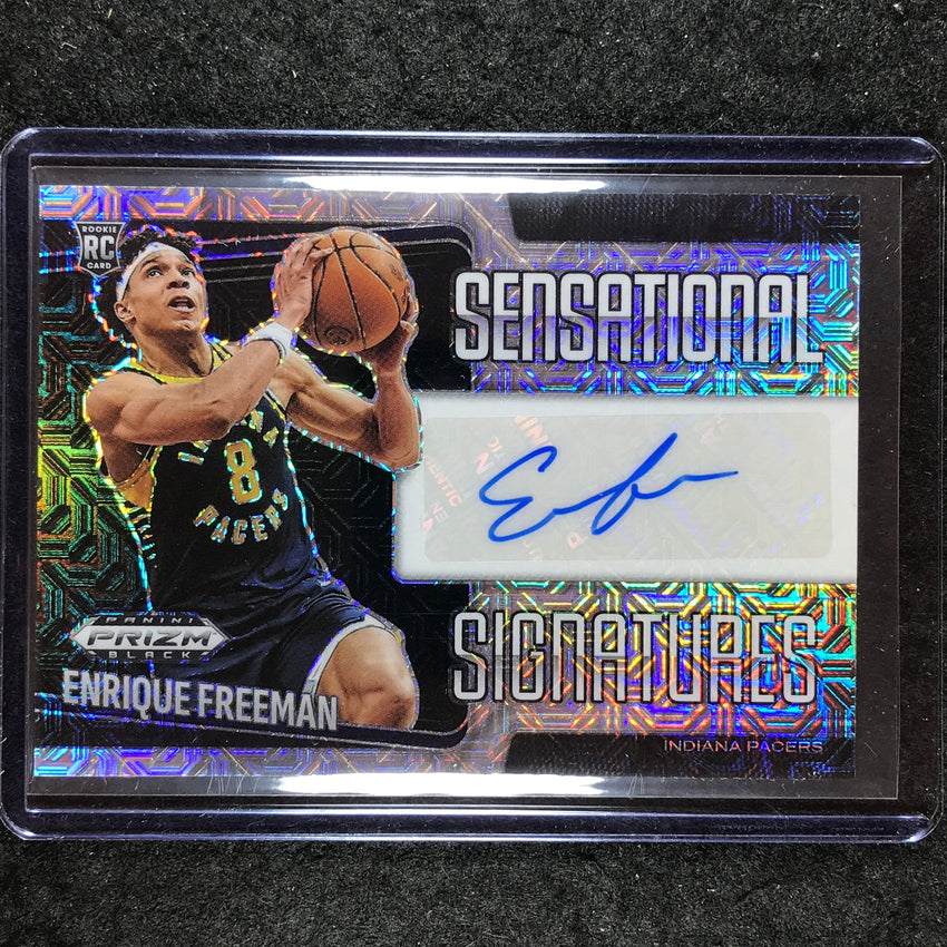2024-25 Prizm Black ENRIQUE FREEMAN Sensational Signatures Rookie Mojo 12/25