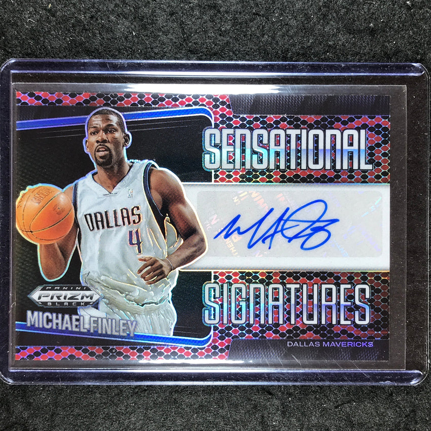 2024-25 Prizm Black MICHAEL FINLEY Sensational Signatures Auto Snakeskin 6/15