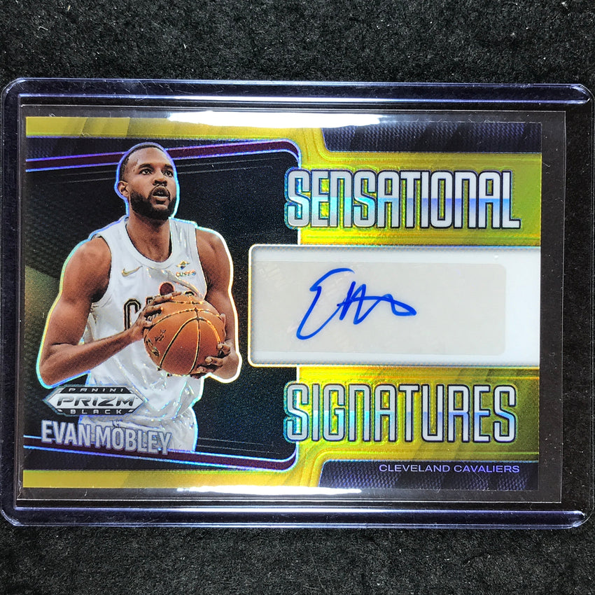 2024-25 Prizm Black EVAN MOBLEY Sensational Signatures Auto Gold 2/10