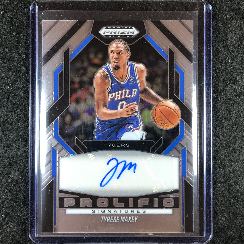 2024-25 Prizm Black TYRESE MAXEY Prolific Signatures Auto Base #MAX