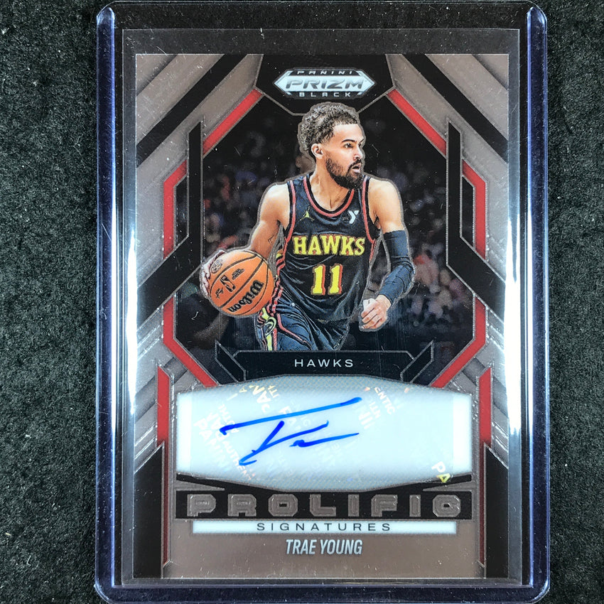 2024-25 Prizm Black TRAE YOUNG Prolific Signatures Auto Base #TRA
