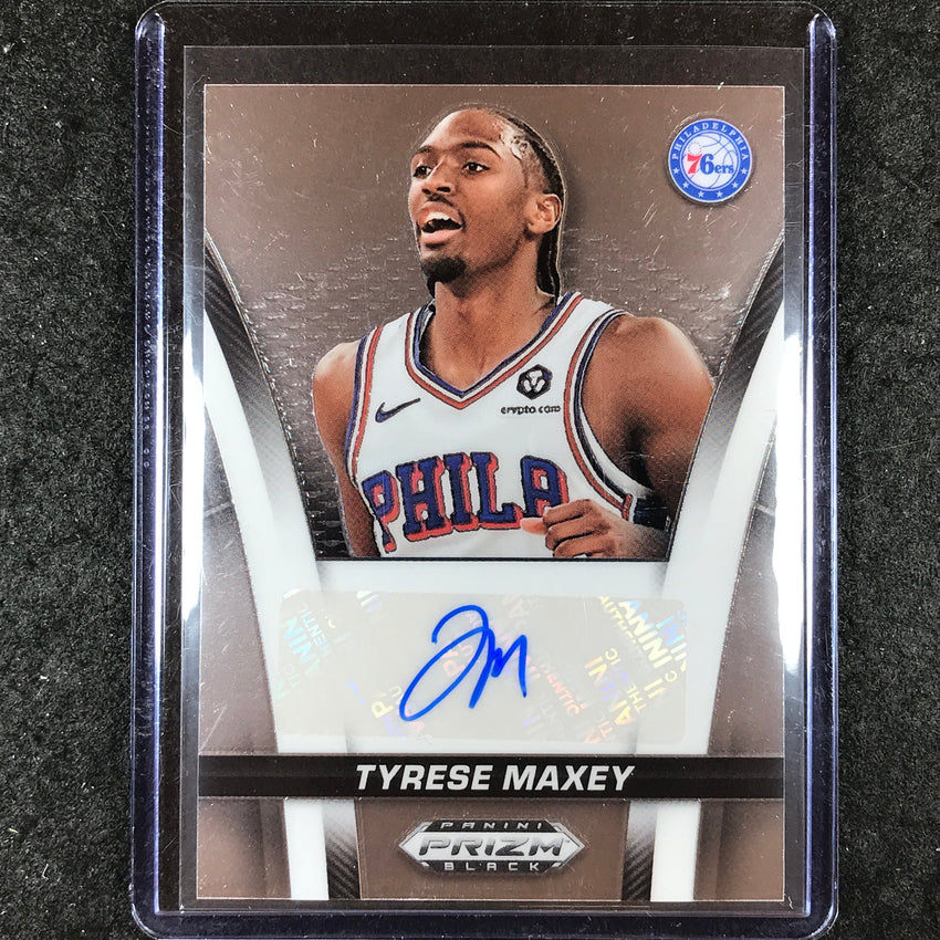 2024-25 Prizm Black TYRESE MAXEY Flashback Auto Base #MAX