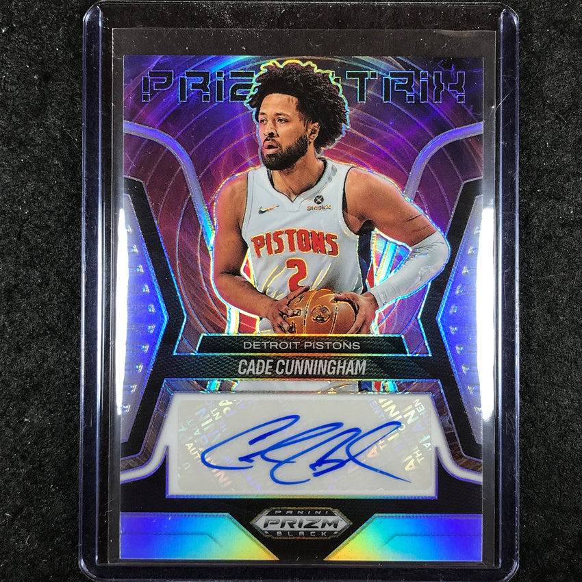 2024-25 Prizm Black CADE CUNNINGHAM Prizmatrix Signatures Auto Silver #CAD