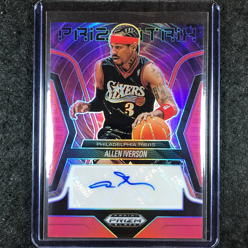 2024-25 Prizm Black ALLEN IVERSON Prizmatrix Signatures Auto Red 8/99