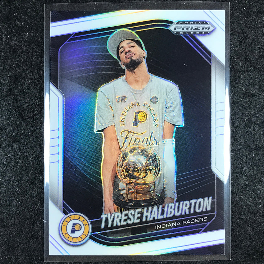 2024-25 Prizm Black TYRESE HALIBURTON Base White /175 #171