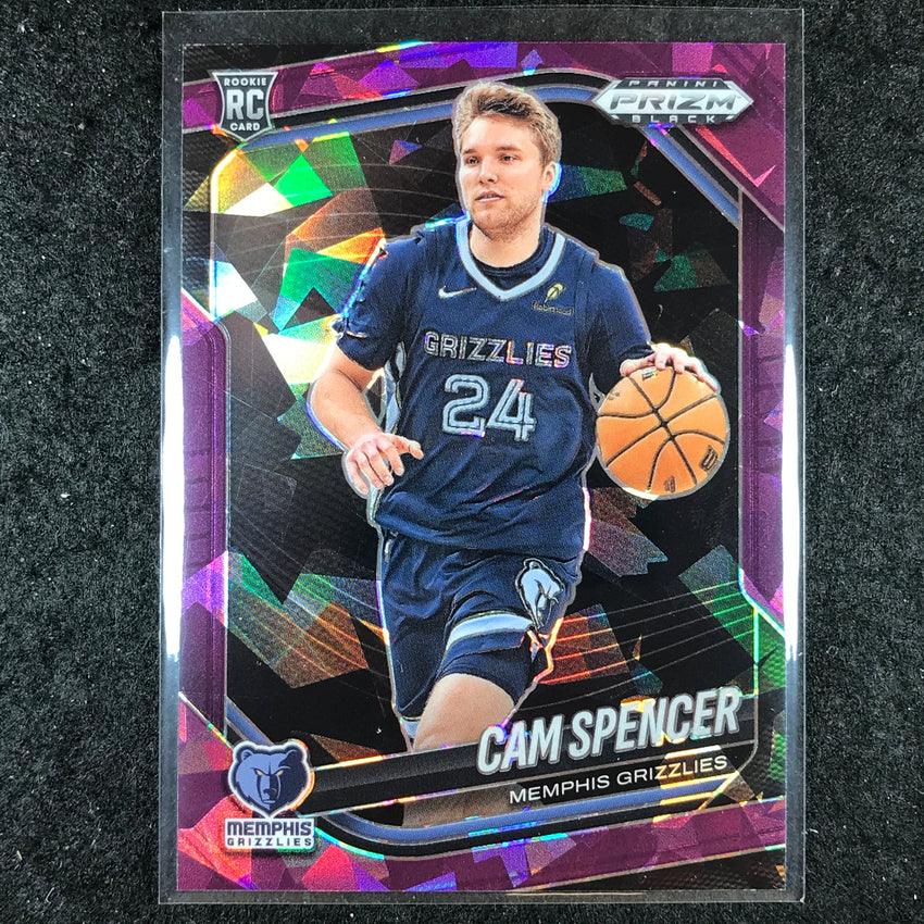 2024-25 Prizm Black CAM SPENCER Rookie Base Purple Ice /149 #218