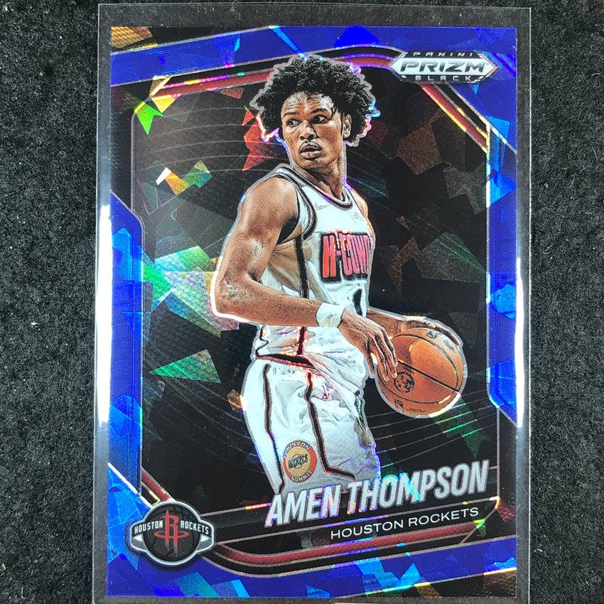 2024-25 Prizm Black AMEN THOMPSON Base Blue Ice /125 #76
