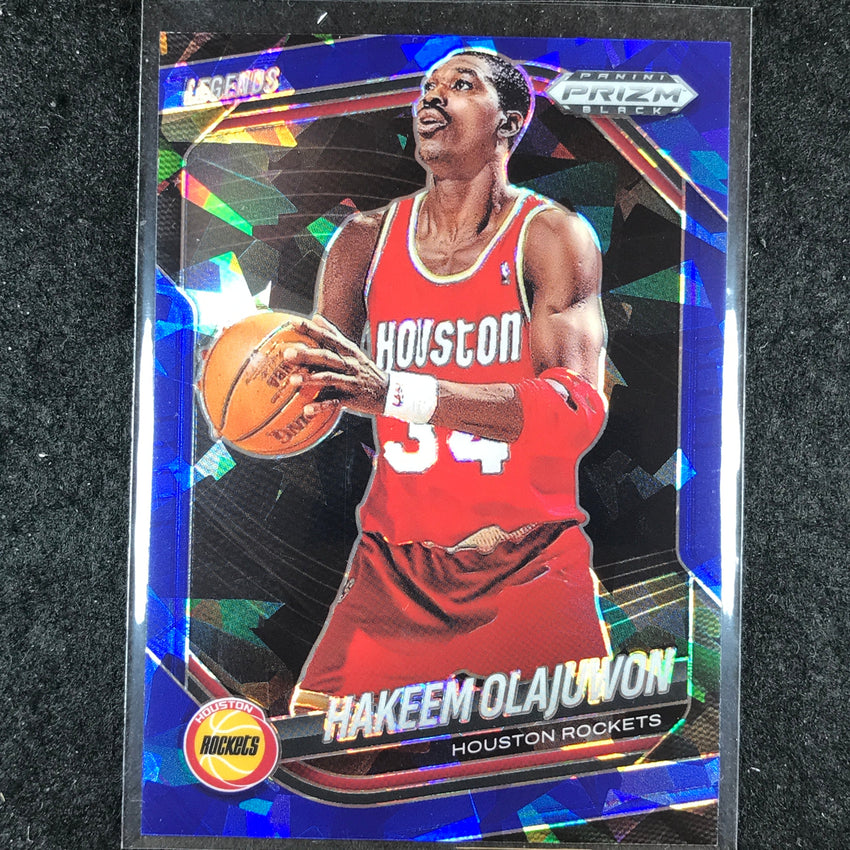 2024-25 Prizm Black HAKEEM OLAJUWON Base Blue Ice /125 #286