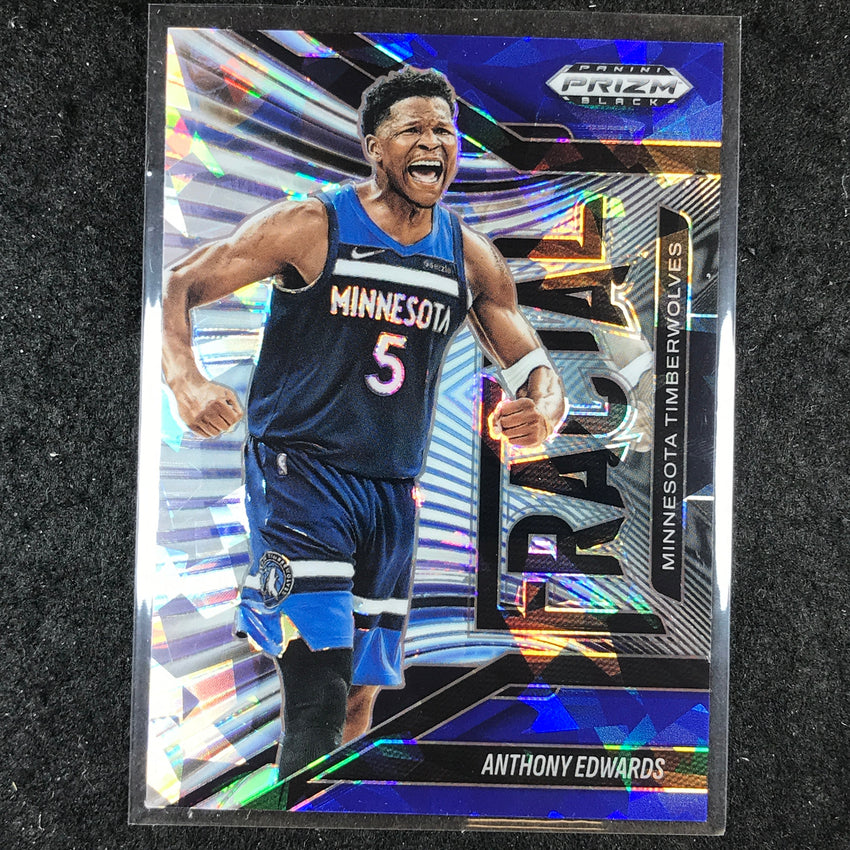 2024-25 Prizm Black ANTHONY EDWARDS Fractal Blue Ice 2/125 #7