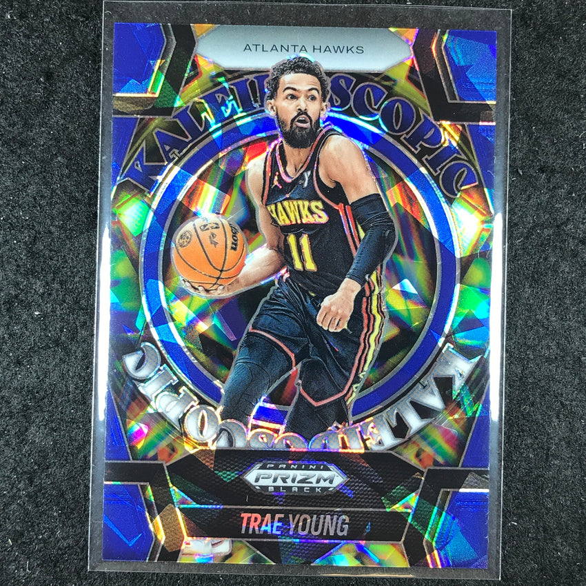 2024-25 Prizm Black TRAE YOUNG Kaleidoscopic Blue Ice 102/125 #12