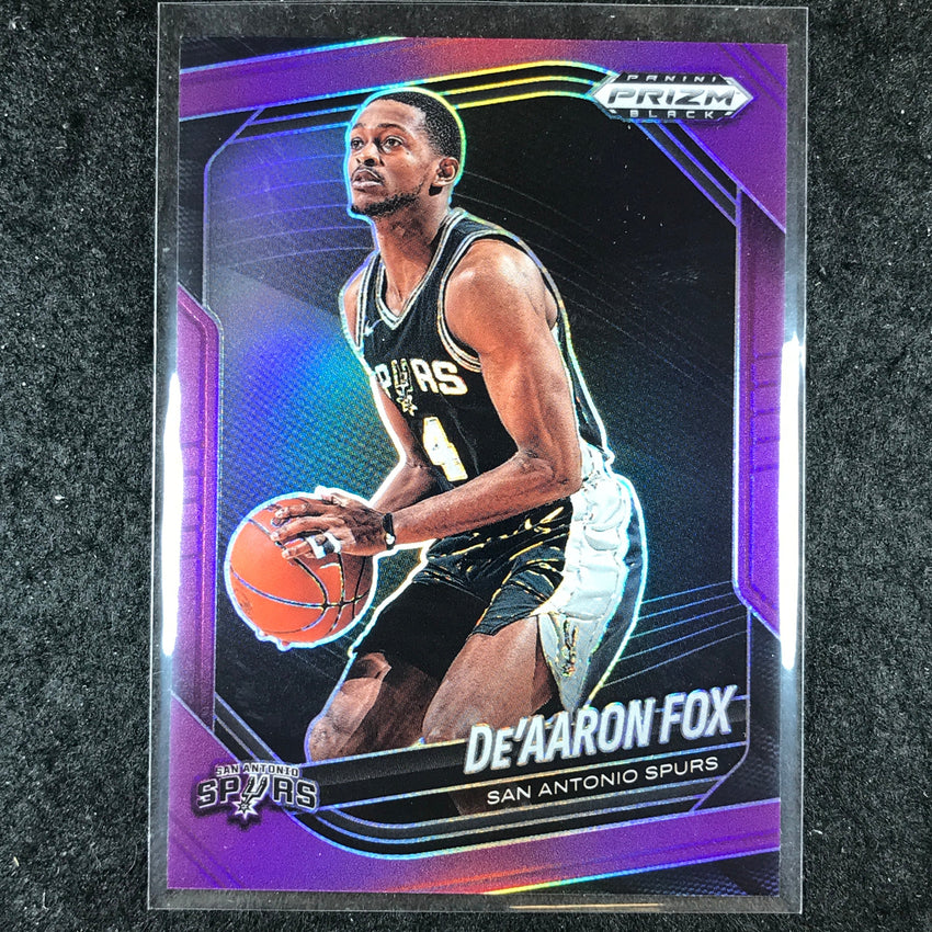 2024-25 Prizm Black DE'AARON FOX Base Purple 17/99 #35