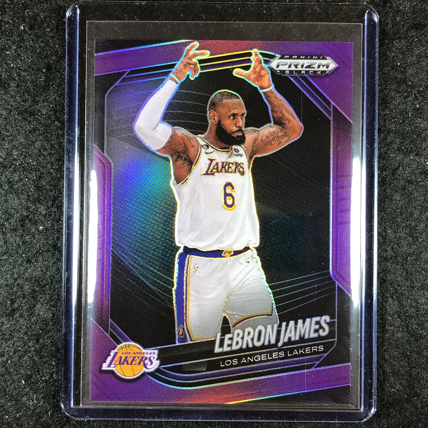 2024-25 Prizm Black LEBRON JAMES Base Purple 66/99 #52