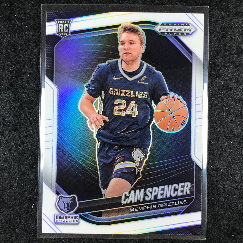 2024-25 Prizm Black CAM SPENCER Rookie Base White /175 #218