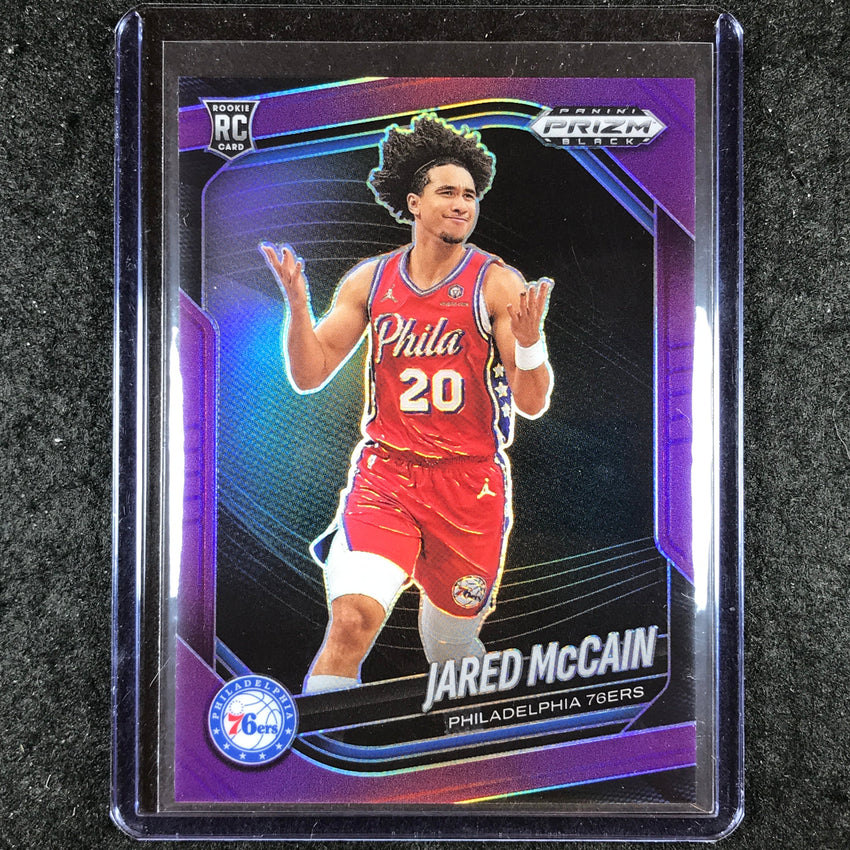 2024-25 Prizm Black JARED MCCAIN Rookie Base Purple 85/99 #80