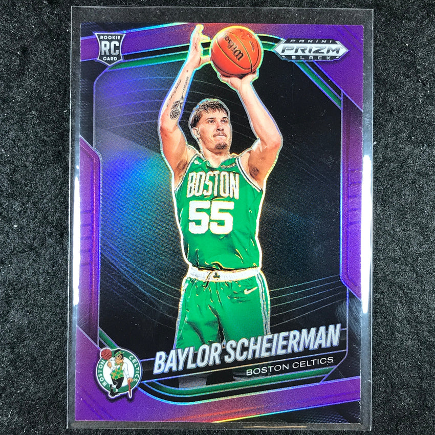 2024-25 Prizm Black BAYLOR SCHEIERMAN Rookie Base Purple 56/99 #82
