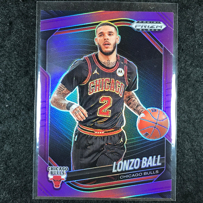 2024-25 Prizm Black LONZO BALL Base Purple 14/99 #102