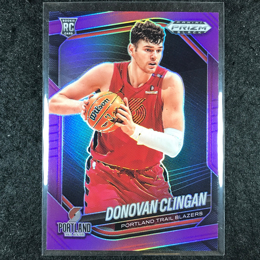 2024-25 Prizm Black DONOVAN CLINGAN Rookie Base Purple 43/99 #131