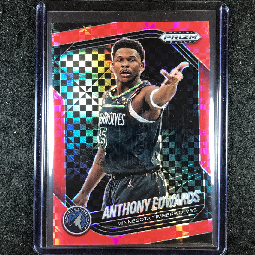 2024-25 Prizm Black ANTHONY EDWARDS Base Red Power 9/75 #17