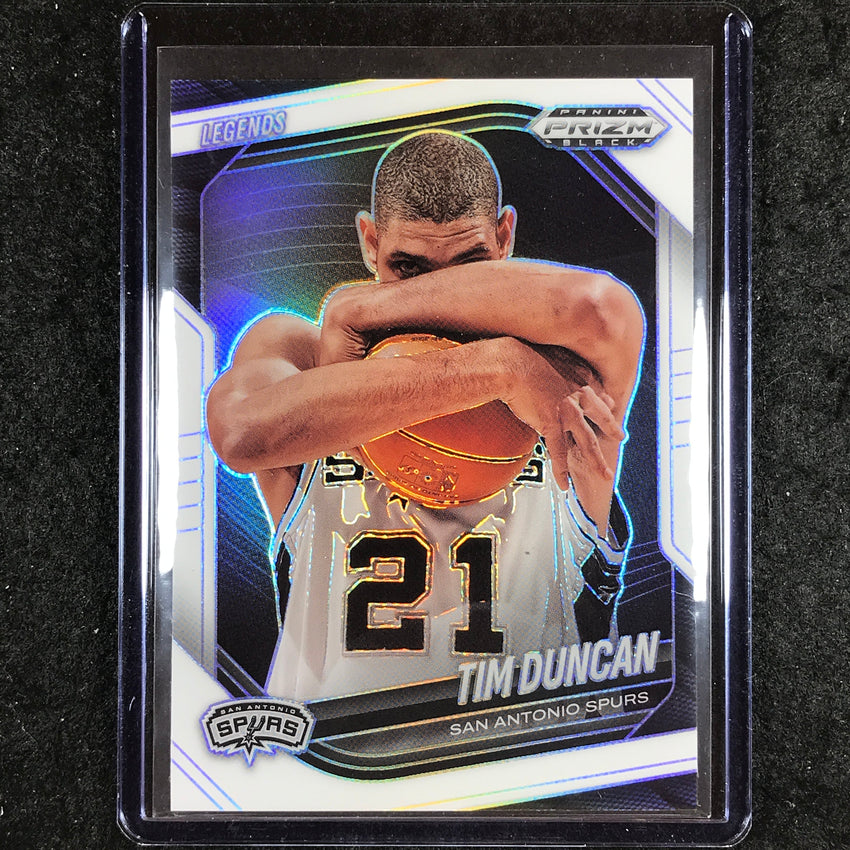 2024-25 Prizm Black TIM DUNCAN Base White /175 #252
