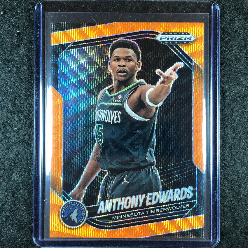 2024-25 Prizm Black ANTHONY EDWARDS Base Orange Wave 58/60 #17