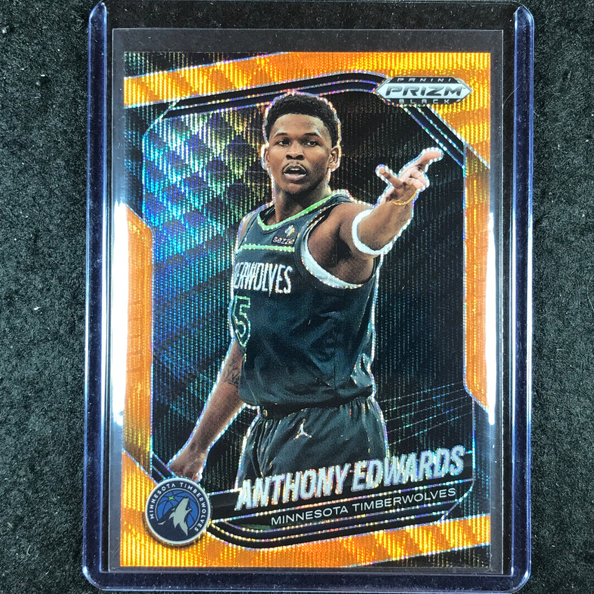 2024-25 Prizm Black ANTHONY EDWARDS Base Orange Wave 25/60 #17