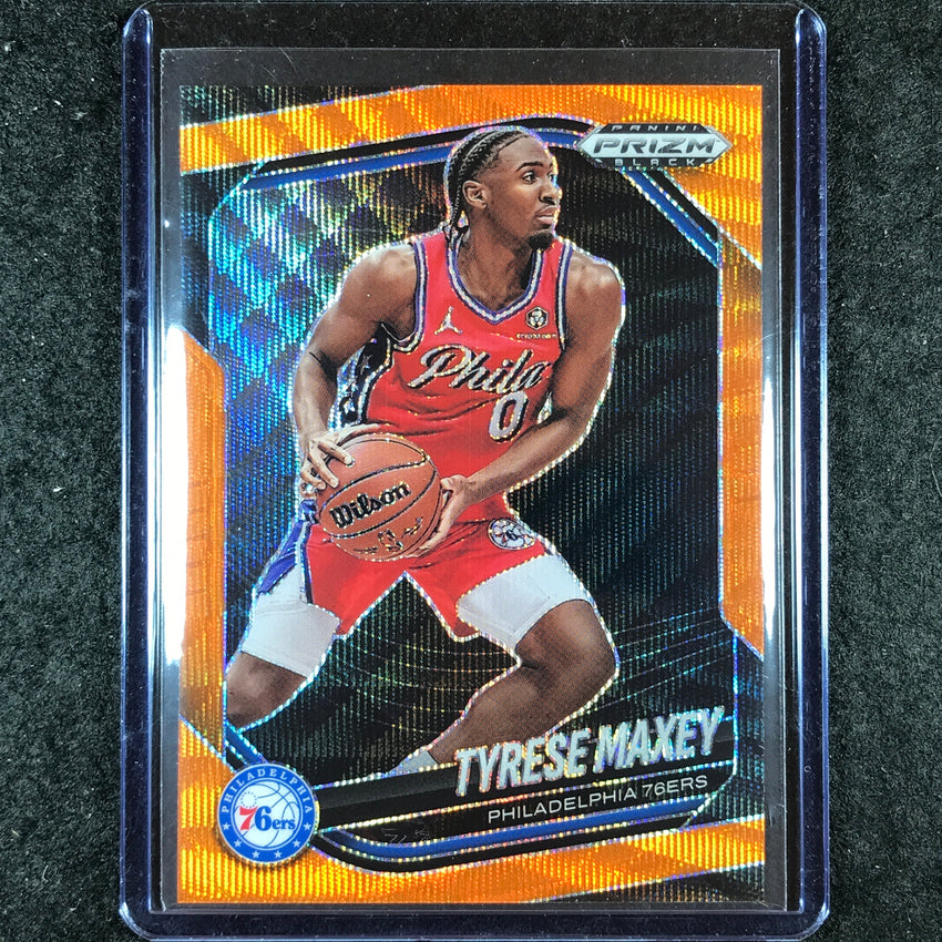 2024-25 Prizm Black TYRESE MAXEY Base Orange Wave 12/60 #89