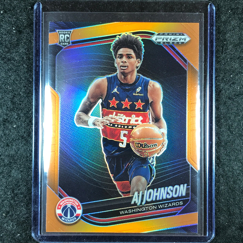 2024-25 Prizm Black AJ JOHNSON Rookie Base Orange 24/49 #209