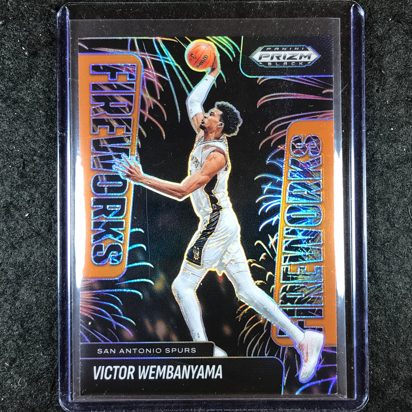 2024-25 Prizm Black VICTOR WEMBANYAMA Fireworks Orange 13/49 #1