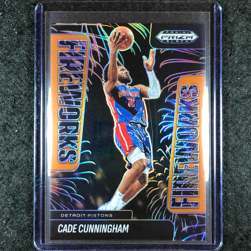 2024-25 Prizm Black CADE CUNNINGHAM Fireworks Orange 42/49 #19