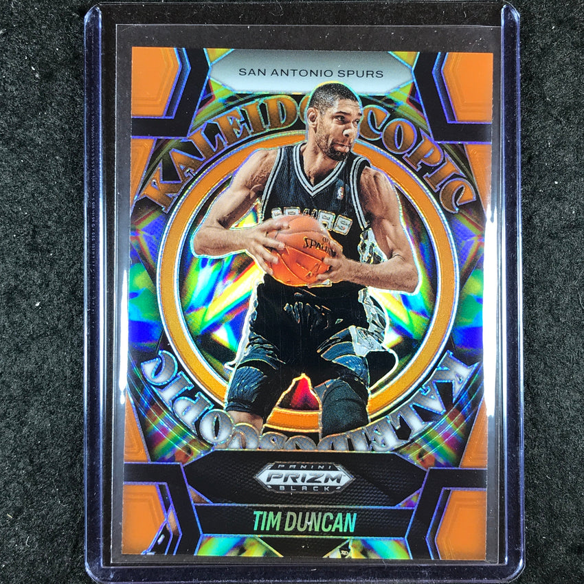 2024-25 Prizm Black TIM DUNCAN Kaleidoscopic Orange 25/49 #26