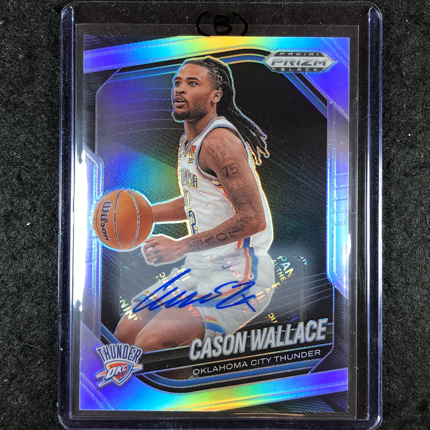 2024-25 Prizm Black CASON WALLACE Base Auto Silver #20 (B)