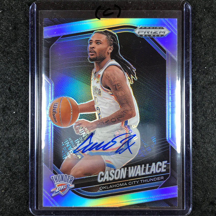 2024-25 Prizm Black CASON WALLACE Base Auto Silver #20 (C)