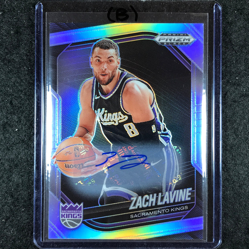 2024-25 Prizm Black ZACH LAVINE Base Auto Silver #53 (B)