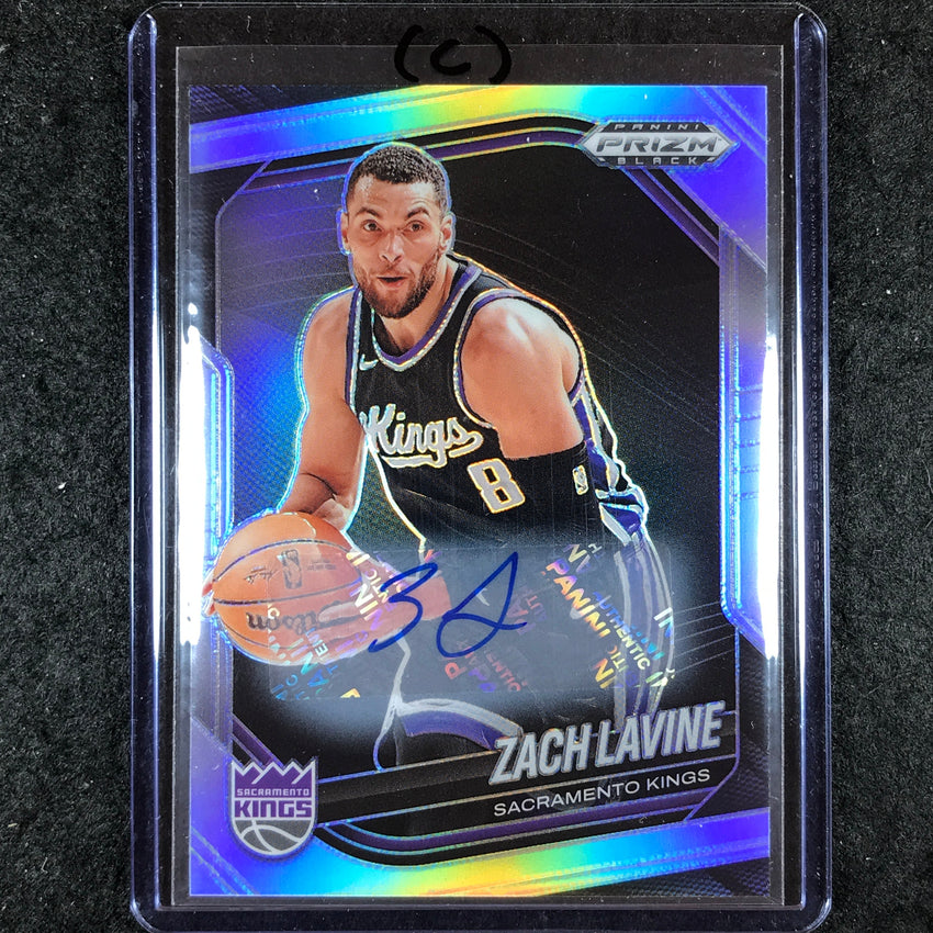 2024-25 Prizm Black ZACH LAVINE Base Auto Silver #53 (C)