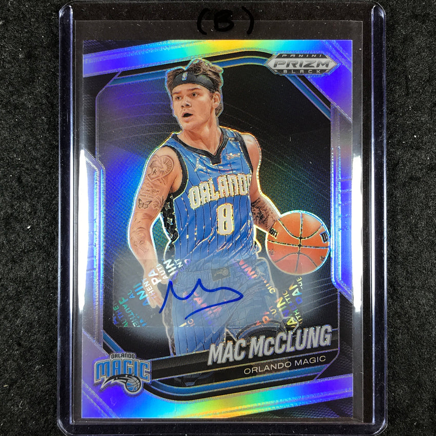2024-25 Prizm Black MAC MCCLUNG Base Auto Silver #134 (B)
