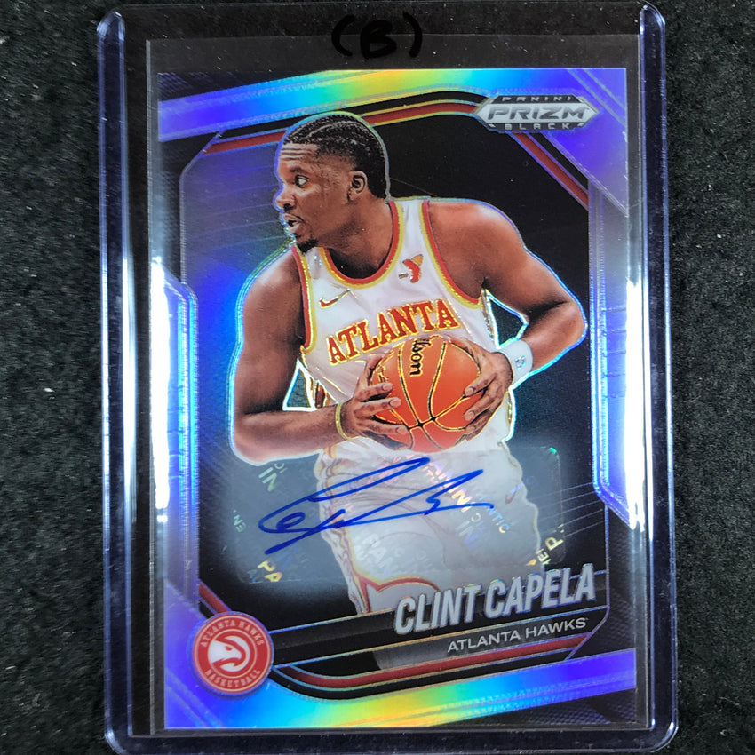 2024-25 Prizm Black CLINT CAPELA Base Auto Silver #178 (B)