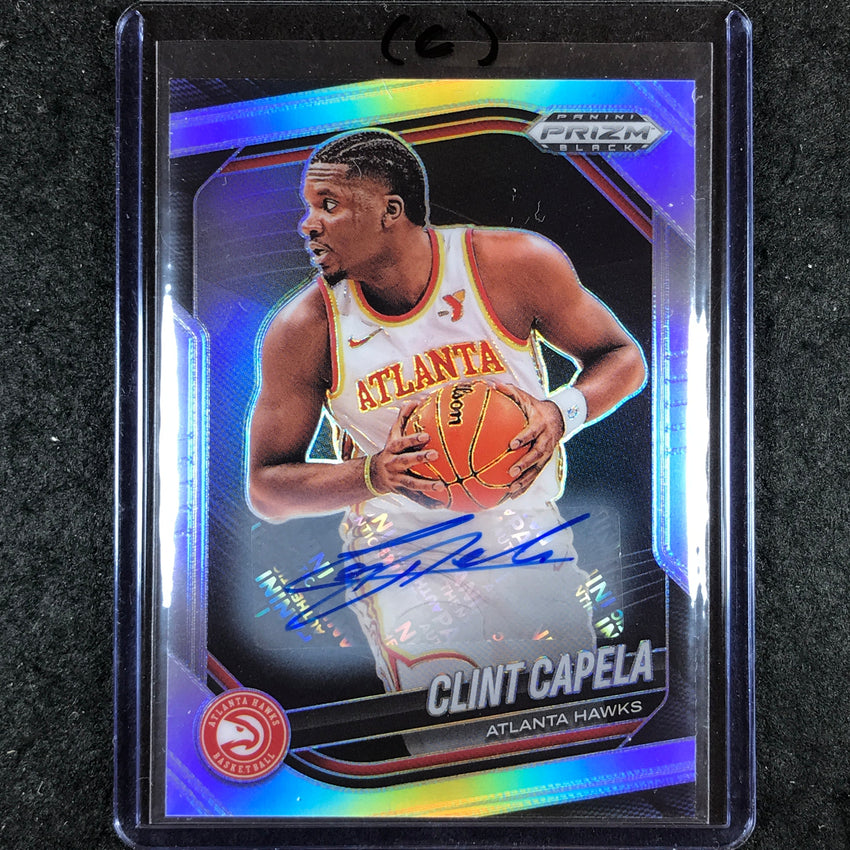 2024-25 Prizm Black CLINT CAPELA Base Auto Silver #178 (C)