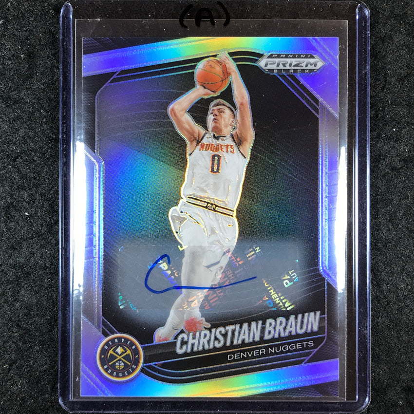 2024-25 Prizm Black CHRISTIAN BRAUN Base Auto Silver #186 (A)