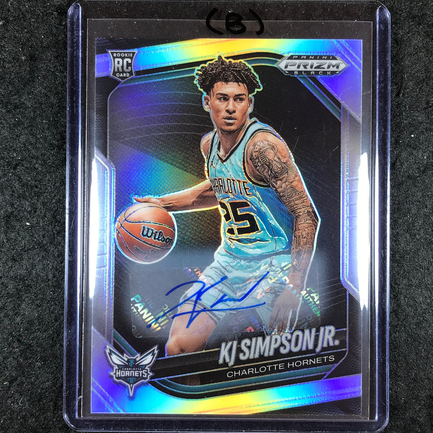 2024-25 Prizm Black KJ SIMPSON JR. Base Rookie Auto Silver #207 (B)