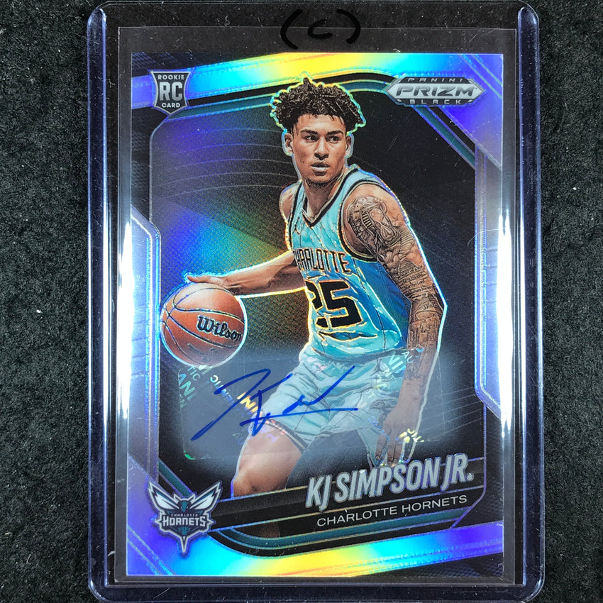 2024-25 Prizm Black KJ SIMPSON JR. Base Rookie Auto Silver #207 (C)