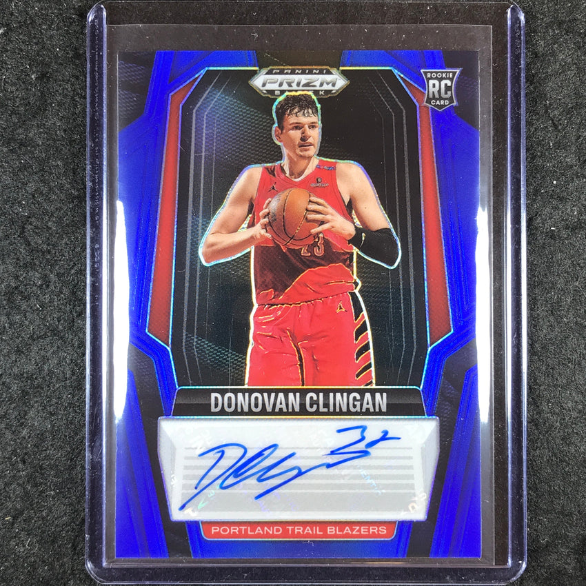 2024-25 Prizm Black DONOVAN CLINGAN Rookie Signatures Auto Blue 28/49