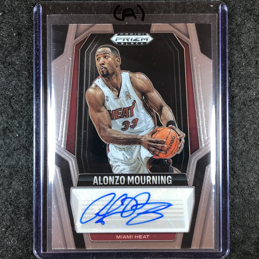 2024-25 Prizm Black ALONZO MOURNING Signatures Auto Base #MOU (A)