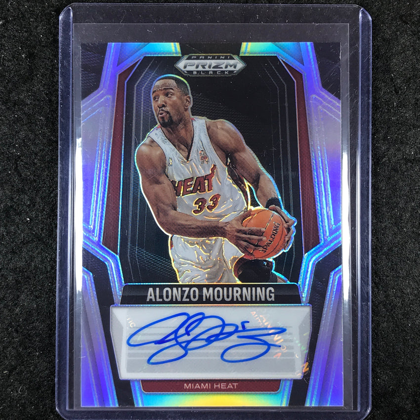 2024-25 Prizm Black ALONZO MOURNING Signatures Auto Silver #MOU