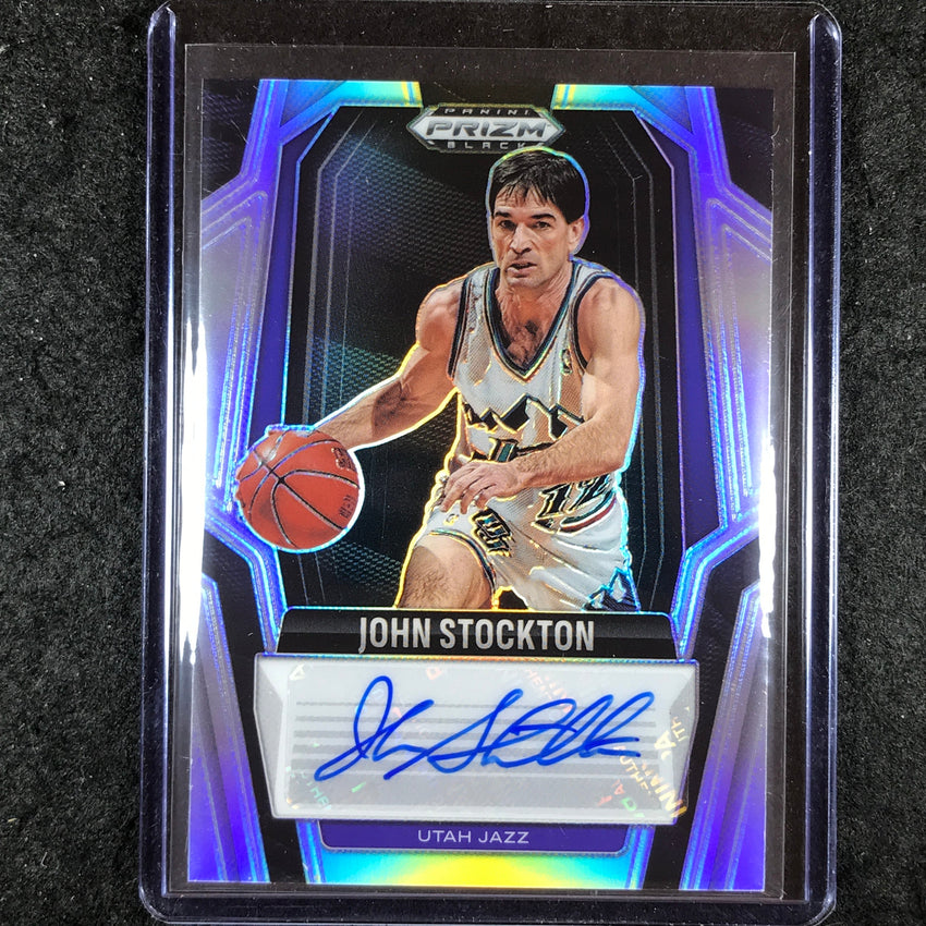2024-25 Prizm Black JOHN STOCKTON Signatures Auto Silver #STC